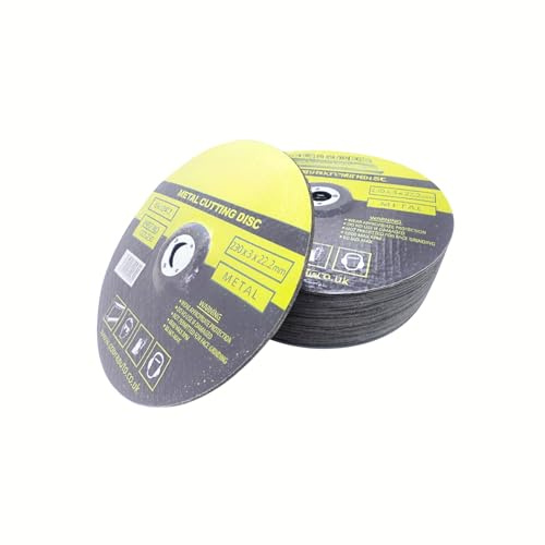 FROOBY Metal Cutting Slitting Discs 230mm 9 Inch, 10 Pack Cut Of Wheels Durable, Precise Metal Grinding Disc, Angle Grinders, 22.2mm Bore, 3mm Thickness, Steel Alloy, Non-Ferrous Fast Accurate Cutting