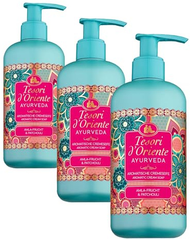 Tesori d'Oriente Flüssigseife Ayurveda | 300ml | aromatische Handseife | Amla-Fruchtextrakt, Sesam-Öl, Aloe vera und Calendula | zur sanften Reinigung | Wellness-Ritual für Körper & Sinne