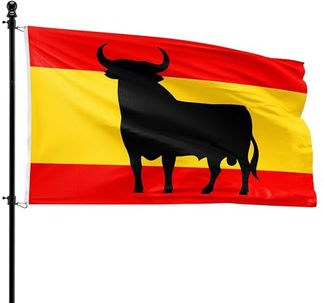VlagDirect - Bandera española con toro - bandera de España con toro - 90 x 150 cm.