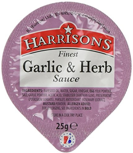 Harrisons Garlic and Herb Sauce Dip Pot Box 25 g (Pack of 100)