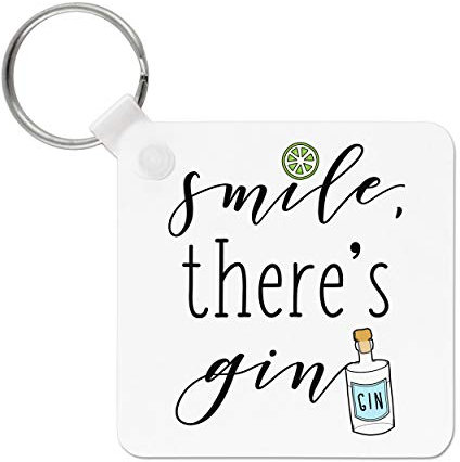 Smile There's Gin Keyring Key Chain