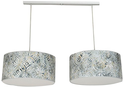 belssia Batik Mosaik Set Diffuser Anzeige Pendel E27, 60 W, Weiß und Grün, 50 x 110