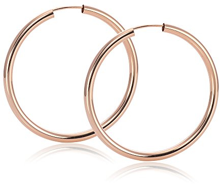 MATERIA Riesen Creolen Rosegold Damen gross I Frauen Mädchen Ohrringe Silber 925 Creole rose rot gold vergoldet XXL 58mm dünn #SO-365