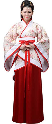 BOZEVON Femmes Costume Tang - Costume Traditionnel Chinois Ancien Hanfu Robes - Pour Spectacle Performances Cosplay, Style-2/XL