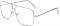 J&L Glasses Large Square Retro Outray Classic Men's Or Women's Metal Frame Glasses (Silver)