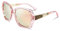 FEISEDY Polarisierte Sonnenbrillen Damen Groß, UV400 Schutz Prickelnd Composite Rahmen Retro Vintage Trendy Sonnenbrillen B2289