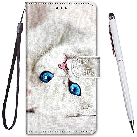 TOUCASA für iPhone 11 Pro Hülle, Handyhülle für iPhone 11 Pro,Premium Brieftasche PU Leder Flip [Kreativ Gemalt] Case Handytasche Klapphülle für Apple iPhone 11 Pro (5,8 Zoll),Blaue Augen Cat