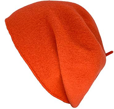 Kopka Damen Wollstegbaske, Baskenmütze, Strickmütze aus 100% Wolle (Merino), Wintermütze (rot/Henna)