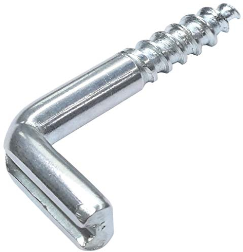 AERZETIX - C47883 - Satz von 20 - Schraubhaken typ L für holz Ø4.4x30mm - aus stahl - holzschraube mit gewinde - mit schlitz zum einschrauben - mit holzgewinde