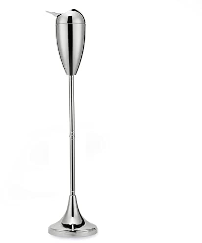 CO-Z Standaschenbecher Edelstahl Aschenbecher mit Deckel für Drinnen Höhenverstellbar Stand Aschenbecher 50,8-88,9 cm Standascher (Silbern)