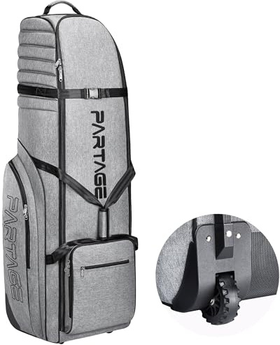Partage Golf-Reisetasche mit Rollen, Golf-Reisetasche für Fluggesellschaften, 900D strapazierfähiges Oxford-Gewebe, Schwarz