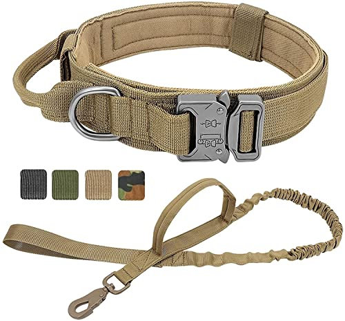 Haltbare Taktische Hundehalsband Einstellbare Nylon MilitäR Hundehalsband Leine FüR Mittlere GroßE Hunde Deutscher SchäFerhund Walking Training Jagd