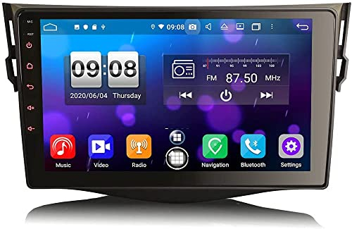 GABITECH Autoradio Multimedia Player Android 10 und GPS Navigation für Toyota RAV4 2006-2012 Multimedia-Lenkradsteuerung USB WiFi MP3 1GB RAM 16GB ROM