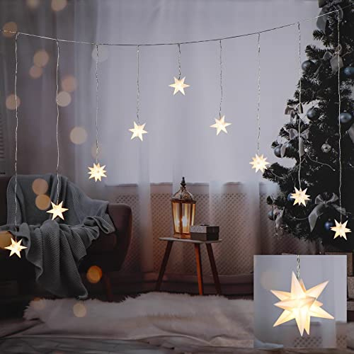 LED Lichterkette Sterne Weihnachtssterne Vorhang Sternenvorhang Weihnachten