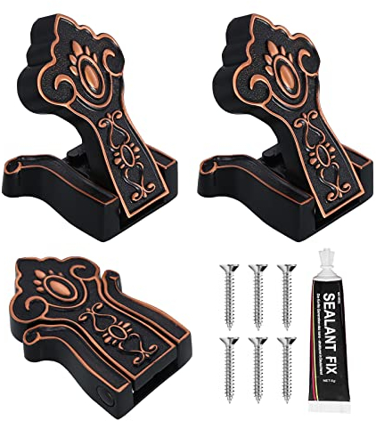 Joiena Klappbare Kleiderhaken, 3 Haken zum Aufhängen von Wandaufhängung, Legierung, Wandmontage, strapazierfähig, faltbar, für Schlafzimmer, mit Kleber und Schrauben, Vintage-Dekor (Vintage-Schwarz)