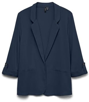 VERO MODA Damen Blazer VMJesmilo Sakko mit Dreiviertel-Ärmeln 10279700 Navy Blazer XL