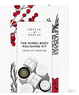 Pestle & Mortar The Body Polishing Gift Set- Home Spa Pamper Gifts for Women, Includes Citrus Body Scrub and Body Butter, with Essential oils & Shea Butter, Vegan & Cruelty Free
