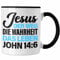Trendation - Bibel Vers Tasse Jesus der Weg die Wahrheit das Leben für Christen Becher Gläubige Ostern Weihnachten. (Schwarz)