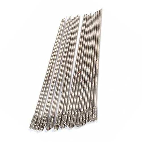 Brocas lapidarias con revestimiento de diamante de 1,7 mm, brocas de cristal de diamante con punta para joyería y ágata, paquete de 20