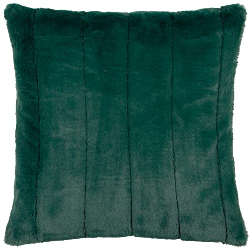 Paoletti Empress Feather Filled Cushion – Soft Faux Fur Velvet Decorative Cushion with Concealed Zip for Elegant Home Styling (Emerald - 45x45cm)