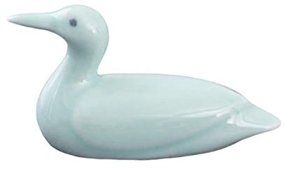 Remorui Chopstick Rest Reusable Duck-Shaped Chopstick Rest Craft Display Ornament Decorative Polished Green