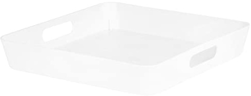 Wham 15.03 30cm Studio Basket Storage Shelf Tray Square Ice White