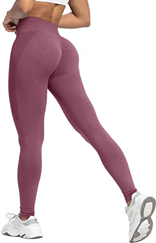 Memoryee Leggings Deportivos Mujer Push Up Mallas Anticeluliticos Pantalones Fitness Suaves Cintura Alta Elásticos Leggins Yoga/Fuchsia/S