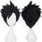 maysuwell Schwarze Perücke für Cosplay Perücke Kostüm Männer Kurz Anime Natürlich Weich Party Haar Perücken