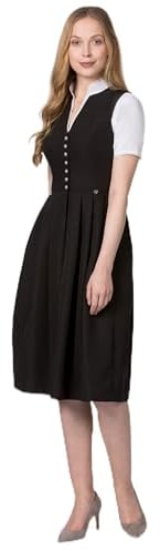 Stockerpoint Damen Elsa Midi Midi Dirndl ohne Schürze, schwarz, 38