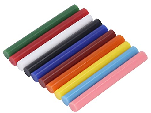 Tissting 10pcs Bâton de Colle Thermofusible, 11x100mm Résistance Au Vieillissement Bâtons de Colle Chaude Colle Chaude Colorée pour L'artisanat, Bois, PVC, Verre, Bricolage Réparation à Domicile