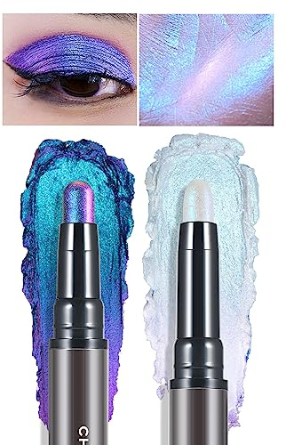 CHARMACY Multichrome 2 in 1 Cream Eyeshadow Stick, Waterproof Eye Brightener Highlighter Stick Makeup, High Pigmented, Smudge-Proof, Vegan & Cruelty-Free (#904)