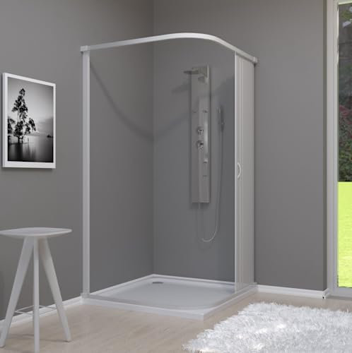 IMPERIAL BAGNO - Box Doccia 2 Lati Angolare Soffietto In Pvc Bianco (80x120)