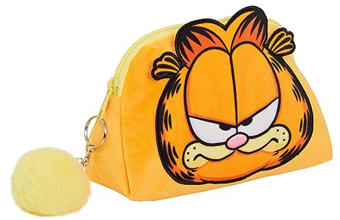 Garfield Make-up-Tasche für Damen, Teenager, Mädchen, Katze, Kosmetik, Reisen, Kulturbeutel, Federmäppchen, Orange, Einheitsgröße, Make-up-Tasche