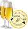 LALALO Leonardo Hochzeit Bierglas Geschenk-Set (2 St.) graviert, Biertulpe/Pilstulpe mit Gravur personalisiert als Hochzeitsgeschenk, Hochzeitstag, Standesamt (Kreisromantik)
