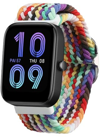 kwmobile Fascia compatibile con Huami Amazfit Bip 3 / Bip 3 Pro - Cinturino Smart-Watch Fitness-Tracker Nylon multicolore ca. 14-22 cm