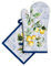 Maison d' Hermine Ofenhandschuh (19cm x 33cm) und Topflappen (20cm x 20cm) aus 100% Baumwolle, hitzebeständige Kombination für Grillen, Herren, Kochen, Hochzeit sowie, Citrus – Frühling/Sommer