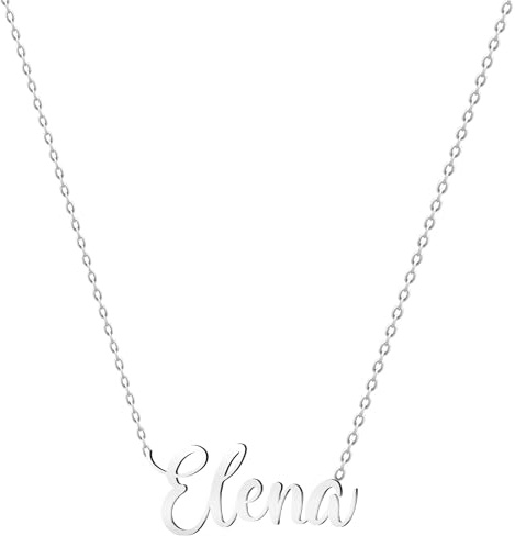 various Halskette mit Namen, Edelstahl, personalisierbarer Namensanhänger, silberfarben – personalisierte Geschenke für Frauen, Mütter, Mädchen, Paare oder beste Freundin, Plateado, Edelstahl, Nicht
