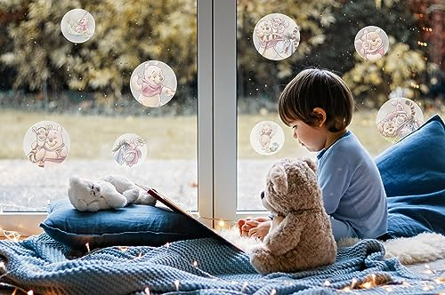 Disney Fenstersticker - Winnie the Pooh Wonderful Bubbles - Größe 30 x 30 cm, 2 Bogen - Kinderzimmer, Babyzimmer, Fensteraufkleber, Fensterbild