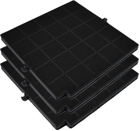 AllSpares Aktivkohlefilter (3 St.) für Dunstabzugshauben geeignet für Airforce AFFCAF16CS / AFCFCAF16CS / FC120 / F16, Arthur Martin 50288593002 und Whirlpool AMC981 (258x263x16mm)