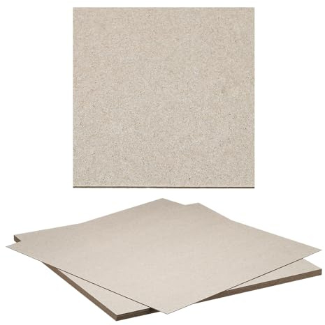 PATIKIL 0,04x12x12 Buchpappe, 10er Pack Graue Graupappe Zuschnitte für Bucheinband, Buchbinden, Grau