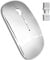 QYFP Bluetooth Kabellose Maus für MacBook Air Mac Pro Laptop Computer iPad PC Optische wiederaufladbare leise Funkmaus mit Dual Mode Switch Maus Bluetooth 5.2/3.0 und 2.4GHz USB Typ-C Empfänger,Silber