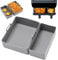 Anttyscar Reusable Air Fryer Silicone Liners for Tefal Easy Fry 5.2L/3.1L,Tower T17099 5.2L/3.3L,Lakeland 5L/3L,Salter 5.5L/3.5L,Two Sizes Airfryer Trays, Dual Drawer Air Fryer Accessories,Grey