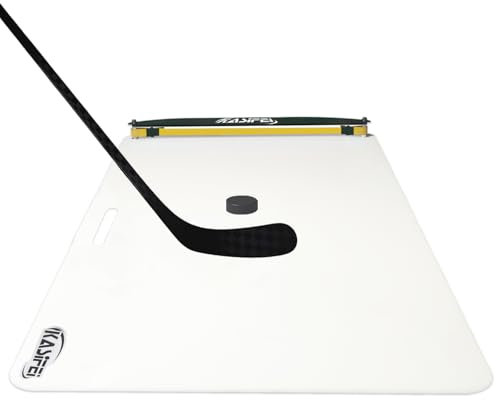 kasifei Hockey-Schießpad mit Rebounder, 121,9 x 61 cm, professionelles Hockey-Trainingsgerät zum Schießen, synthetisches Eis für Hockey-Passing und Stickhandling