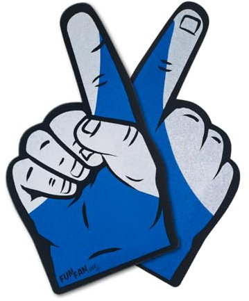 FUN FAN LINE Schaumstoff-Hand mit Riesigen Finger - Landesflaggen für Sportliche Feiern - Stadion-Animationshandschuh - 2 Einheiten Doppelseitig 46 x 27cm. (Griechenland)