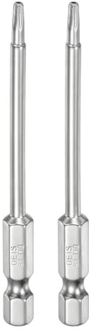 QUARKZMAN 2 Stück T10 Torx Bit Set 1/4 Sechskantschaft 75mm lang S2-Stahl Magnetische Bitsatz manipulationssichere Schraubendreher Stern-Bits mit Loch für Schrauben Akkuschrauber Werkzeug