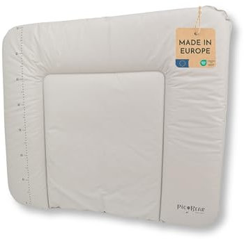 pic Bear Wickelauflage - hochwertige OEKO-TEX Wickeltischauflage - pflegeleichte Wickelunterlage - Auflage Wickelkommode - 85 x 72 cm - greige