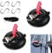 Cragmut 2 Stück Saugnapf mit 4 S-Haken Saugnapf Camping und 2 Meter Schwarze Befestigungsbänder Set，Saugnapf Haken Camping, Saughaken Set Camping, Zelt, Wohnwagen, Auto Spanner