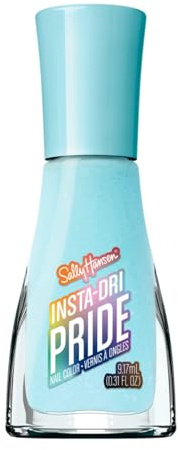 Sally Hansen Insta-Dri Pride Esmalte de Uñas Unapologetically Blue | Esmalte de uñas de secado rápido de edición limitada, 11 tonos arcoíris nacarados para manicuras inspiradas en el Orgullo.
