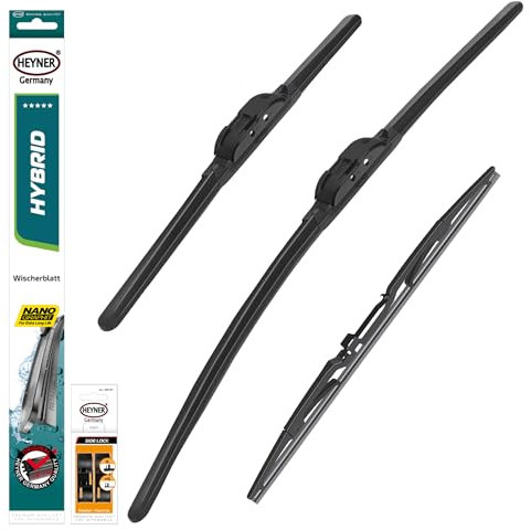 HEYNER® Scheibenwischer mit Heckwischer komp. mit OPEL ASTRA H (03.2004-03.2010) HYBRID Flachbalkenwischer