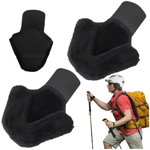 Tkxjry 1 paire de cache-oreilles pour casque de vélo, cache-oreilles noirs, compatible avec tous les casques, empêche le bruit du vent, convient aux vélos électriques et vélos électriques à grande